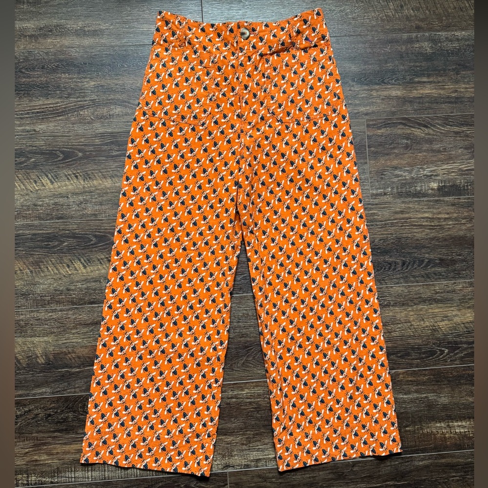 Anthropologie Sarah Gordon x Maeve Printed Wide-Leg Ankle Bee Insect Pants 4 - Picture 5 of 11